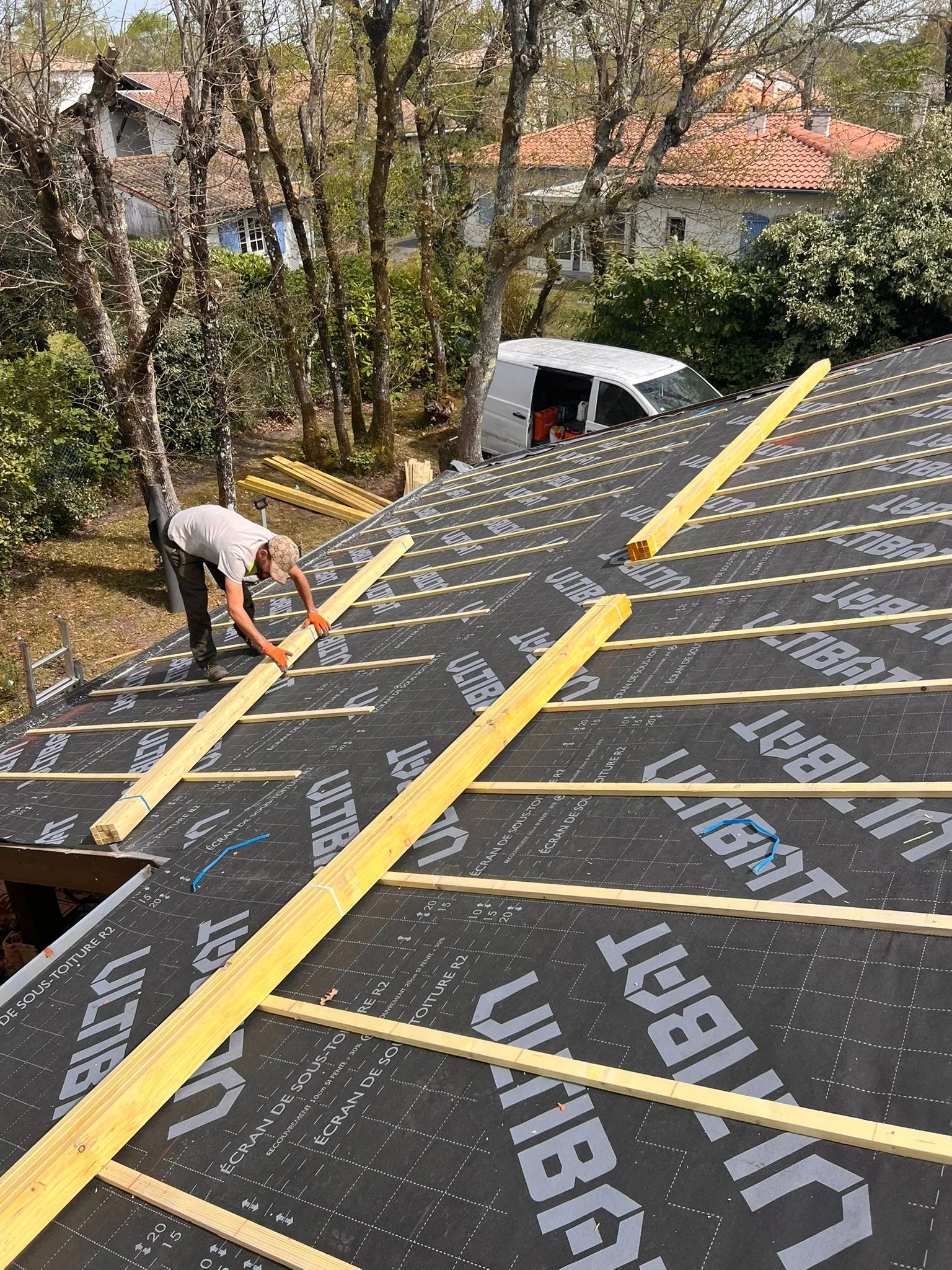 Chantier de couverture en Gironde